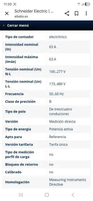 Contador Energía Digital Schneider iEM3110 63A
