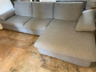 Sofá chaiselongue gris tela Chateau d’ax