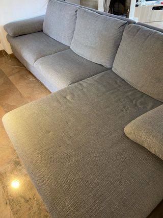 Sofá chaiselongue gris tela Chateau d’ax