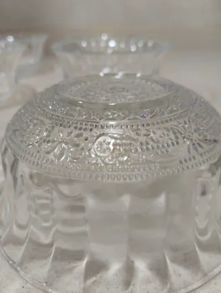 6 cuencos de cristal tallado