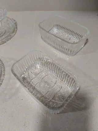 6 cuencos de cristal tallado