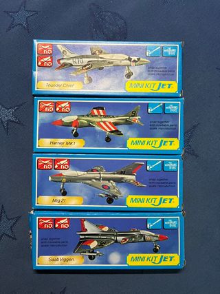 Lote 5 maquetas aviones Mini Kit Jet