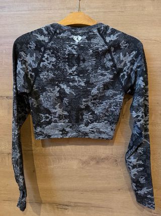 Women's Best Camiseta Manga Larga Negra/Gris