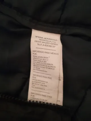 Chaqueta Sfera Plumas  negra Talla S