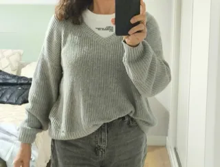 Jersey punto Hollister gris talla XS