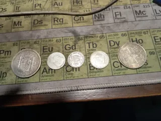 5 Monedas de Plata de España