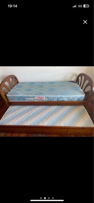 Cama nido de madera con colchones