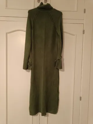 Vestido largo de punto verde