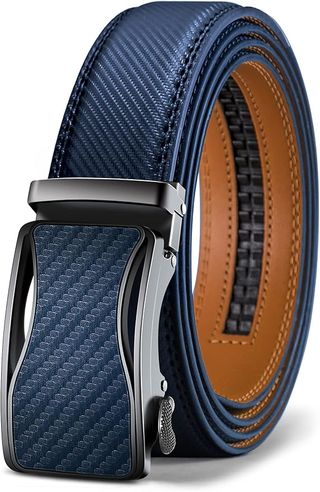 Cinturón KEMISANT Trinquete Cuero Azul/Marrón