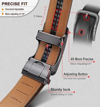 Cinturón KEMISANT Trinquete Cuero Azul/Marrón