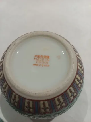 Jarrón Tibor Chino Porcelana