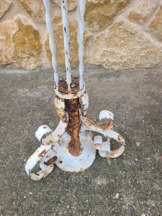 2 Farolas de Metal Blancas años 1920