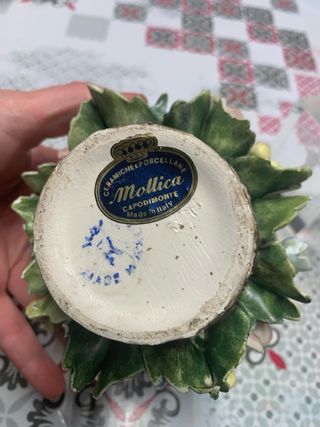 Figura cesta flores Mollica Capodimonte