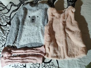 Maglione orsetto e scaldamuscoli smanicato 7anni