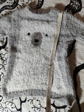 Maglione orsetto e scaldamuscoli smanicato 7anni