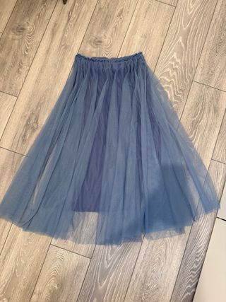 Falda de tul azul