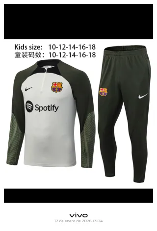 Chándal Barça Niños Negro Talla 10-18