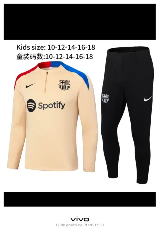 Chándal Barça Niños Negro Talla 10-18