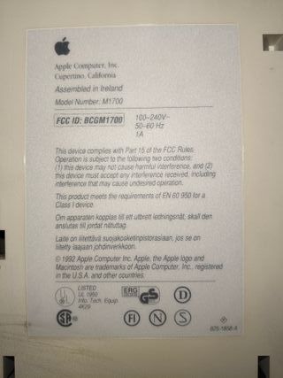 Ordenador Apple Macintosh LC II (1992)