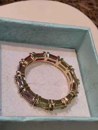 Anillo piedras rectangulares oro