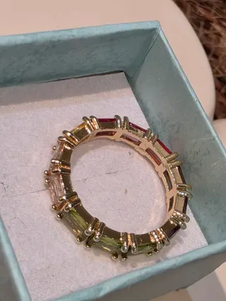 Anillo piedras rectangulares oro