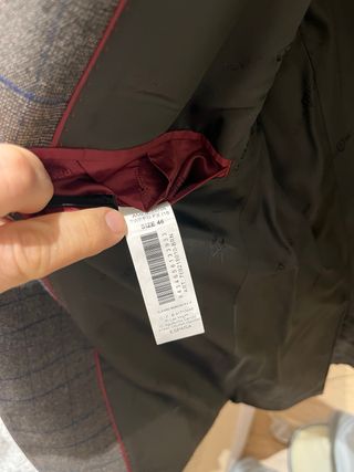 Americana Alvaro Moreno Cuadros Marrón y Azul