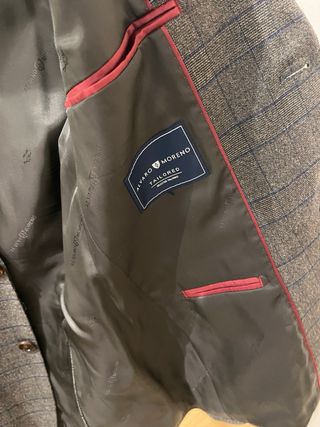 Americana Alvaro Moreno Cuadros Marrón y Azul