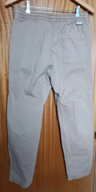 Pantalón Bershka Beige Cintura Elástica Talla S