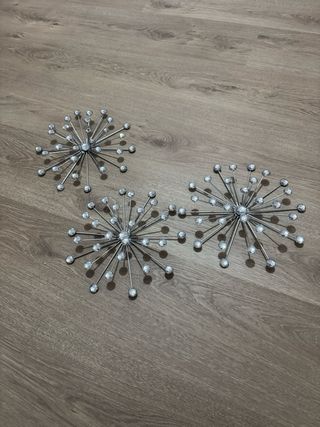 Decoración estrella cristal metal plata