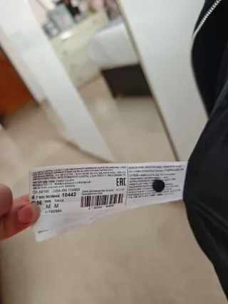 Abrigo Mango Negro/Azul Mujer