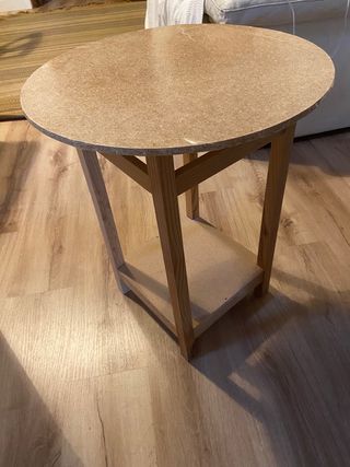 Mesa camilla redonda madera y corcho