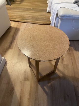 Mesa camilla redonda madera y corcho