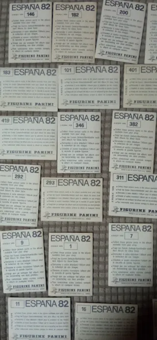 CROMOS PANINI ESPAÑA 82; N°1,ESCUDOS,SEDES,EQUIPOS