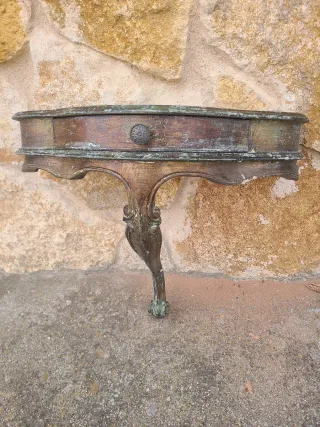 Consola de pared madera antigua dorada