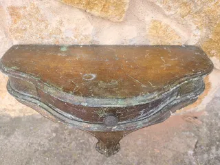 Consola de pared madera antigua dorada
