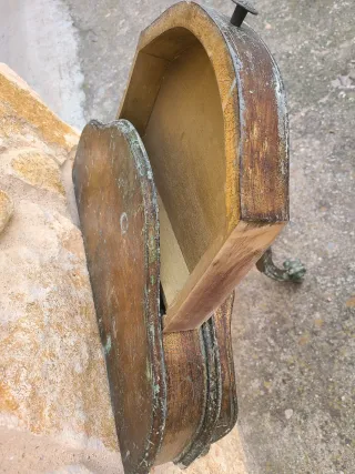 Consola de pared madera antigua dorada