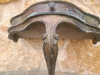 Consola de pared madera antigua dorada