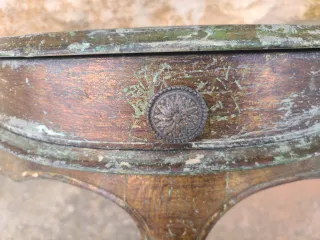 Consola de pared madera antigua dorada