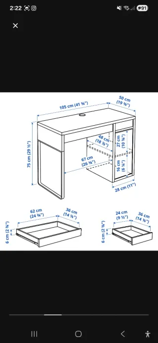 Escritorio Blanco Ikea Micke