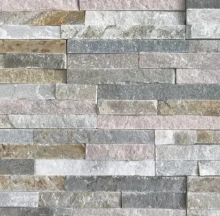 Piedra natural decorativa beige y gris