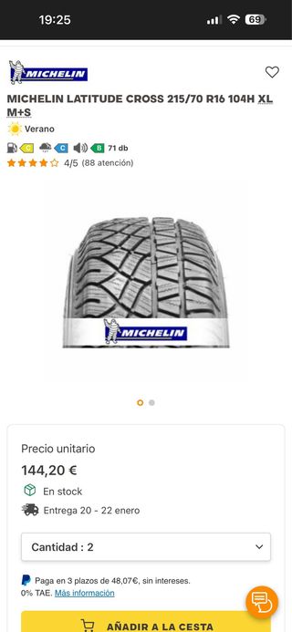 Neumáticos Michelin Latitude 215/70 R16
