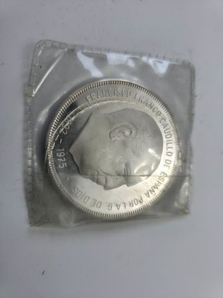 Medalla 2 oz Plata Pura Franco 1975