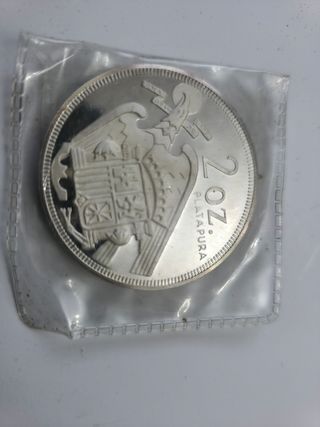 Medalla 2 oz Plata Pura Franco 1975