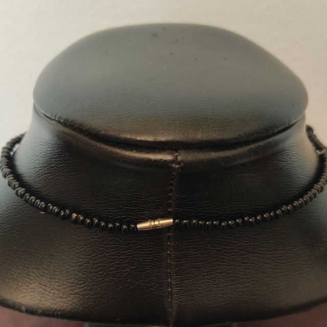 Collar vintage abalorios negros y naranja