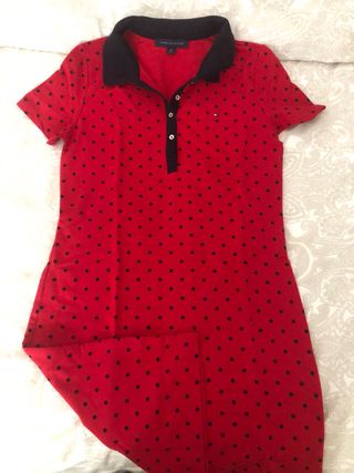 Vestido Tommy Hilfiger Rojo Lunares