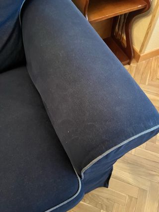 Sofá de 2 plazas con funda azul