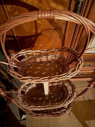 Cesta 3 pisos mimbre