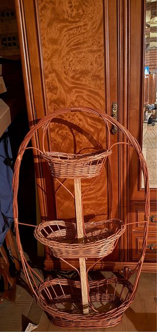 Cesta 3 pisos mimbre