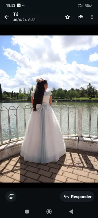 Vestido de comunión niña con tocado