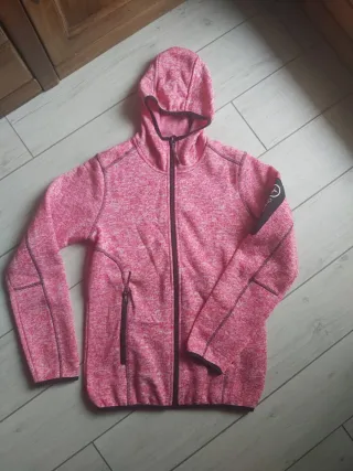 Felpa con cerniera rosa